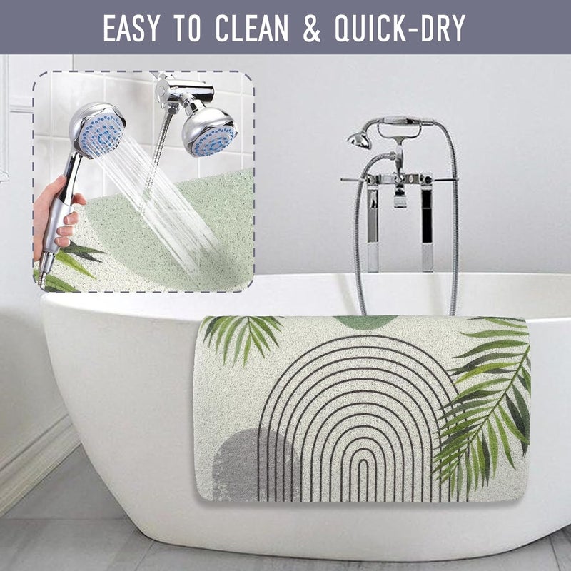 aquoechd Square Shower Mat, 24 x 24 Inch Non Slip Bohemia Shower Stall Mat, Quick-Dry PVC Loofah Bath Mat for Shower Tub Bathroom - Image 5